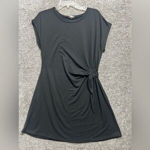 See You Monday Women's Twist Knot Summer Dress Crew Neck Black Size Large